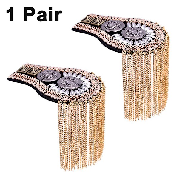 2023 1 par tofslänkkedja Epaulet Shoulder Boards Badge