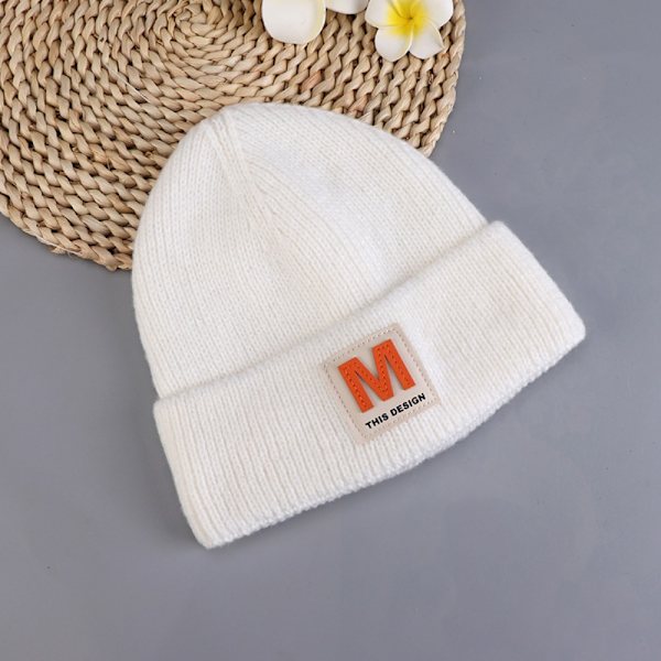 Mordely Brev Stickad Mössa Pullover Mössa GRÅ grey