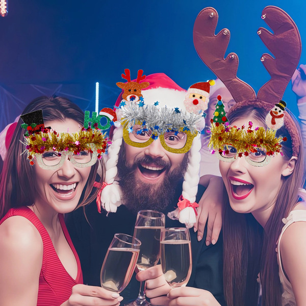 6st Julglasögon Glitter Holiday Party Glasögonbågar