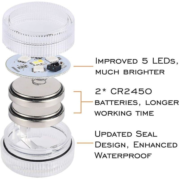 10 Pcs Mini Submersible Led Lights, Waterproof Underwater Lamp Rgb Multicolor Led Candles Lighting With 1 Remote Control For Pool Pond Aquarium Vase D