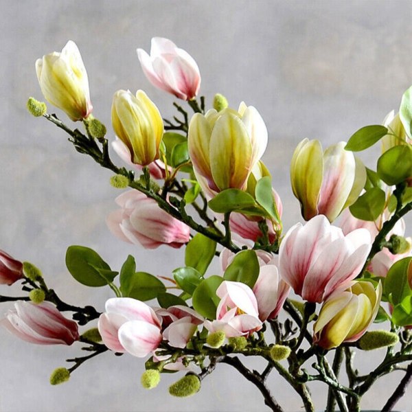 Mordely Konstgjorda blommor Magnolia bukett GRÖN Green