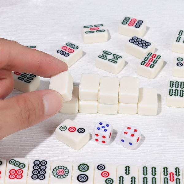 Mordely 144 brickor Mah-Jong Set Mahjong Party Gambling Game