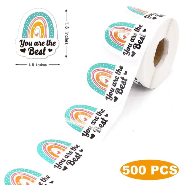 Mordely Rainbow Sticker Etikett Stickers Sticker Roll