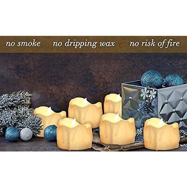Mordely Led Flickering Flame Light Candles, Home Pack Of 12 Battery Operated Led Candles Ultra Realistic Lighting Festive Decoration