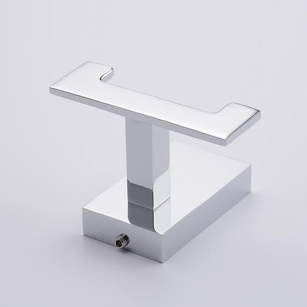 Mordely Bathroom Wall Hook, Wall Mounted Towel Rack With Double Brass Hooks, Polished Chrome, Ba9203