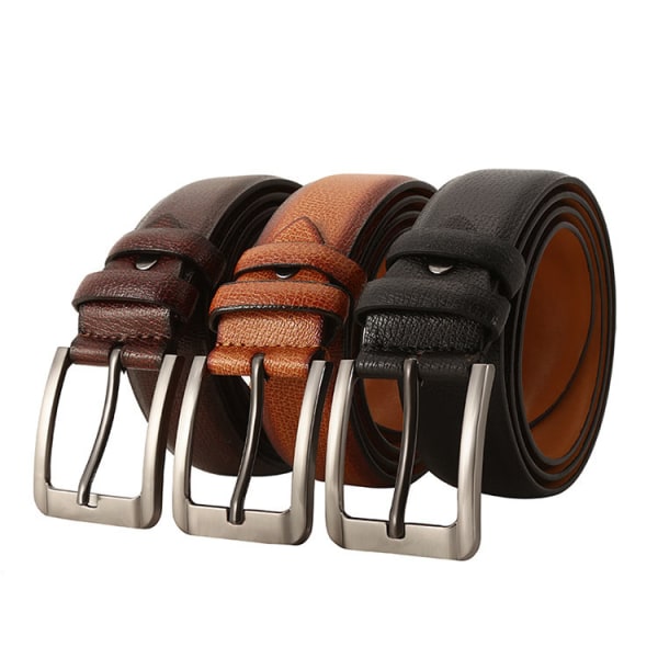 Belts for Men Genuine Leather Belt for Jeans Dress  Brown Regular Size Big and Tall for Father's Day Gift,- Black 125cm