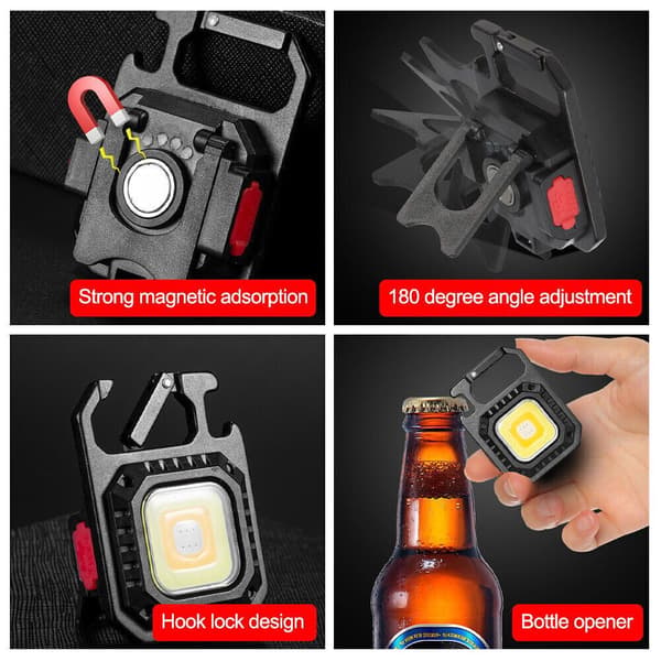 Mordely Mini LED-ljus Nyckelring Flasköppnare