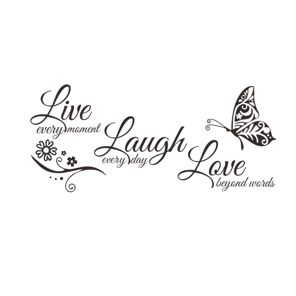 Mordely Live Love Laugh Set 3 väggdekaler