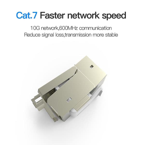 Rj45 Modular Coupler, Cat7 Cat6 Cat5 Rj45 8p8c Network Keystone Jack Rj45 Socket In-line Coupler Metal Coupler High Shielding Ethernet Coupler Etherne