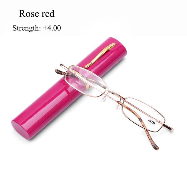 Mordely Läsglasögon med case ROSE RED STRENGTH 4,00 rose red Strength 4.00