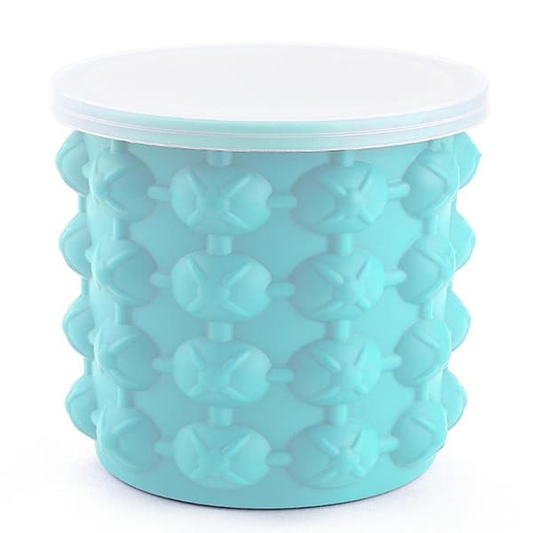 Mordely Ice Cube Maker Silicone Bucket Ice Mold And Storage Bin, Portable 2 In 1 Ice Cube Maker, Small Ice Container