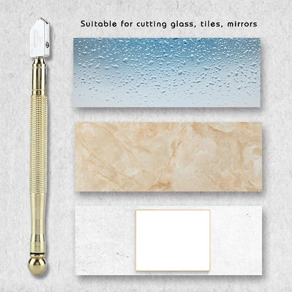 Mordely Professional Glass Cutter, Professional Grade Super Cutter Glass Cutting Tool Metal Handle For Cutting Tiles Mirror Bottle Pencil
