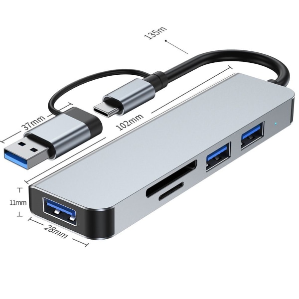 Mordely USB C Hub USB 3.0 Type-C Splitter Multiport Dock Station 5 IN 1
