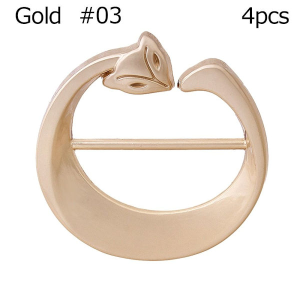 Mordely 4st Scarf Spänne Scarf Ring GULD #03 Gold #03-#03