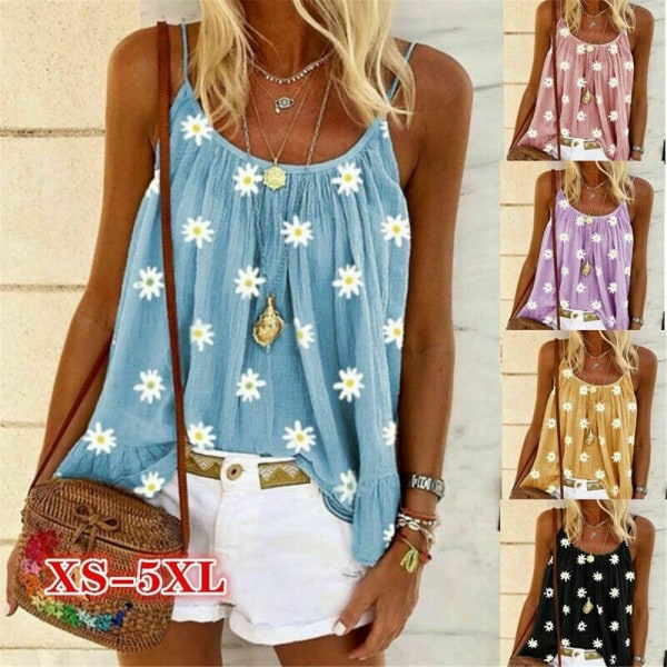 Mordely Summer Tops Skjorta Swing Vest BÅ blue L