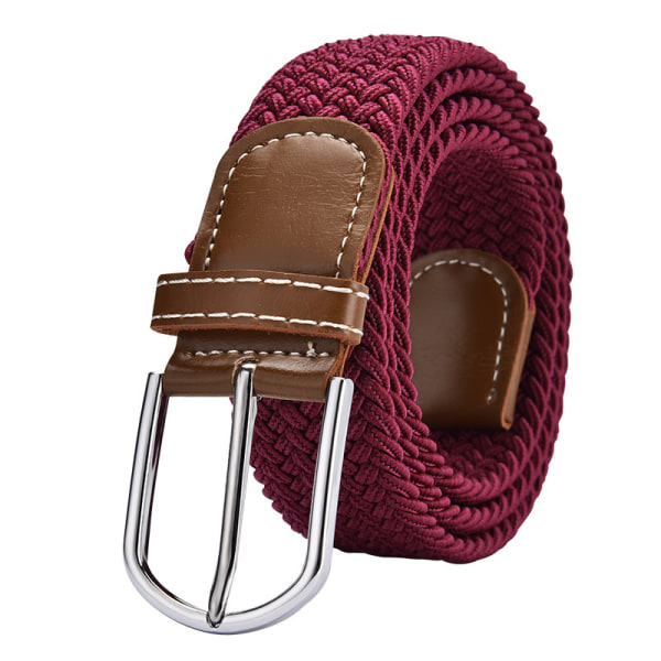 2023 Men's Belt 1 Piece, Braided Elastic Woven Belt in Gift Box Casual Golf Pants Jeans Belts - 39.4", Wine Red