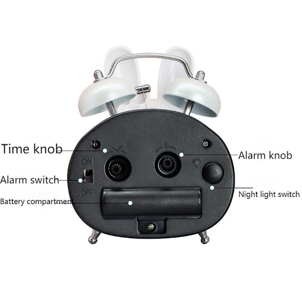 Mordely Student Alarm Clock Cartoon Little Rabbit Mute Cartoon Metal Outer Ring Alarm Clock Bedside Table Decoration Alarm Clock -yellow