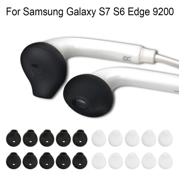 Mordely 10 st silikon öronkuddar öronproppar för Samsung Galaxy S7 S6 Edge black