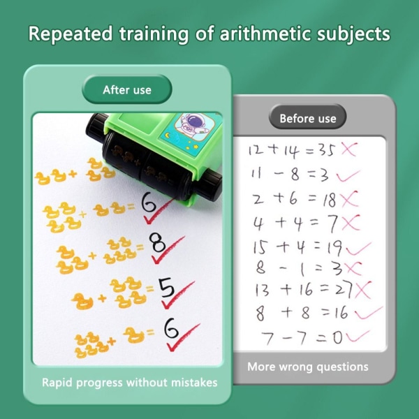 Mordely Matematisk Roller Aritmetisk Matematisk Stämpel GRÖN Green