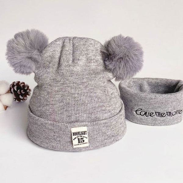 Stickad mössa för barn Baby cap GRÅ STYLE 2 STYLE 2 Grey Style 2-Style 2