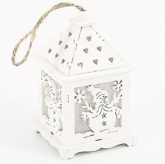 Snowman trä nattljus julgransprydnad
