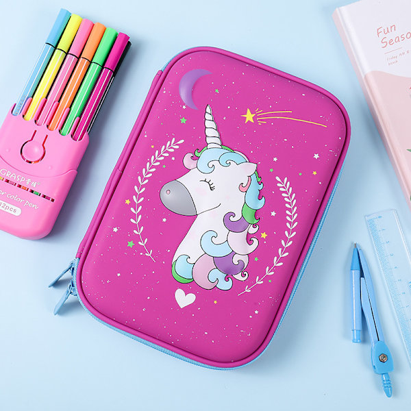 Mordely EVA Waterproof Hard Shell Unicorn Kids 3D case purple style4