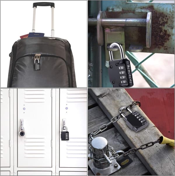 Combination Padlock Combination Code 2 Pieces 4-Digit Gym Padlock, Weatherproof Resettable Combination Padlock for School, Gate, Garden Fences