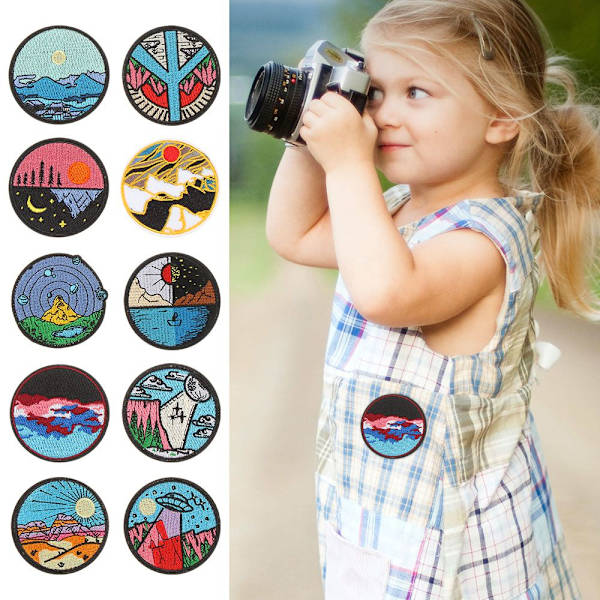 Mordely 20PCS/ Set broderade lappar Alien rymdskepp Patche plagg