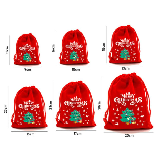 Mordely 5/10 st Jul sammetspåsar Godis Snack Presentpåse 9X12CM10ST 9x12cm 9x12cm10pcs