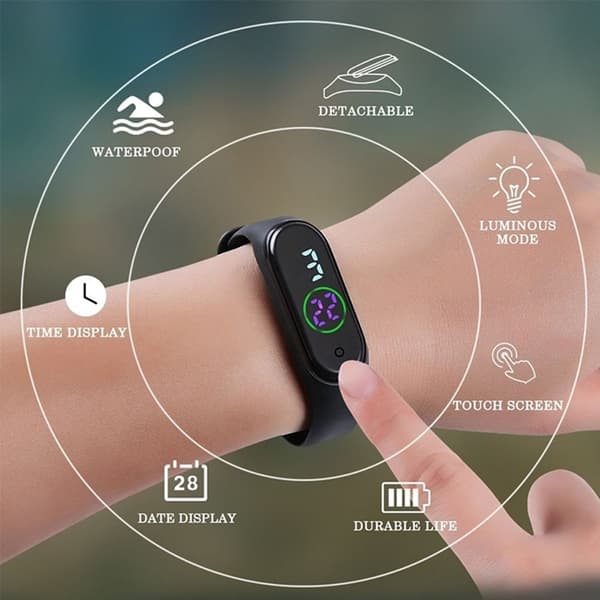 Mordely Student Electronic Watch Digital Watch GRÅ Grey