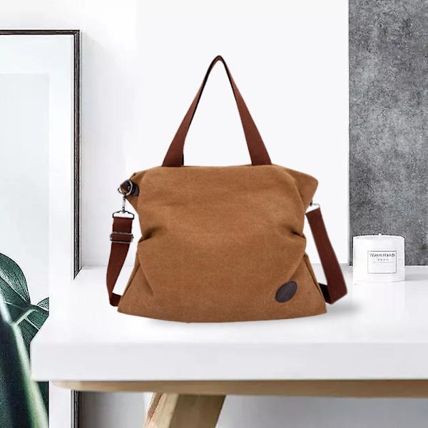 Mordely Messenger-väska i canvas för kvinnor Cross-body-väska, fritidsmode brown