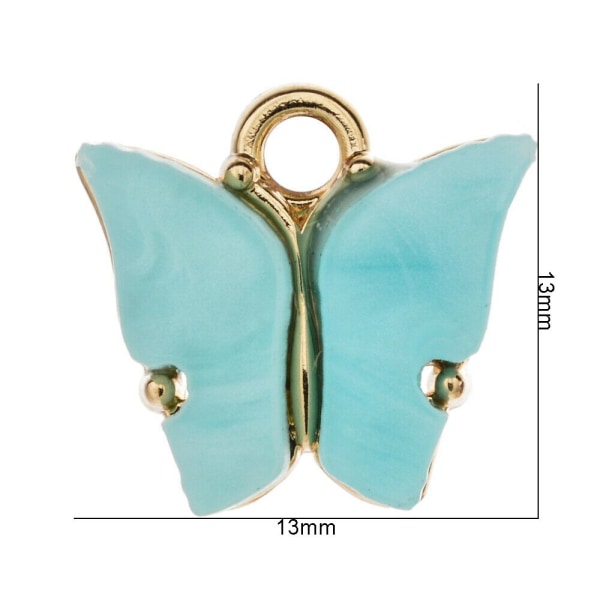 Mordely 10st fjäril hängande halsband örhänge hantverk smycken light blue