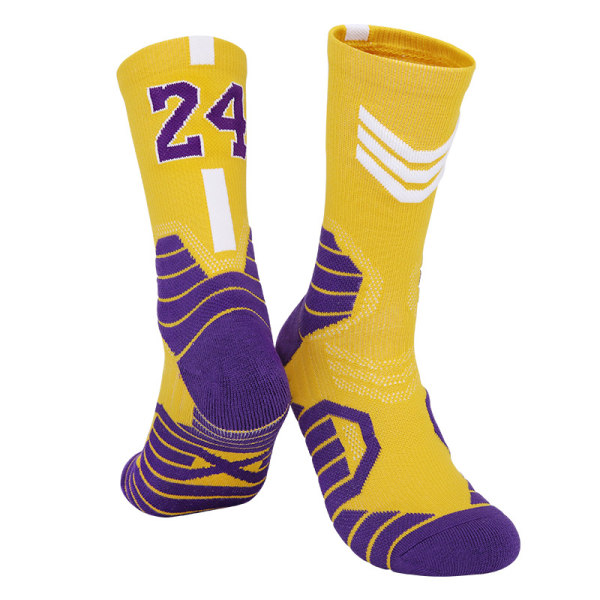 Mordely 2 par Los Angeles Lakers #24 Kobe Bryant Basketstrumpor Pojkar Sportstrumpor Herr För Barn Vuxna Kids