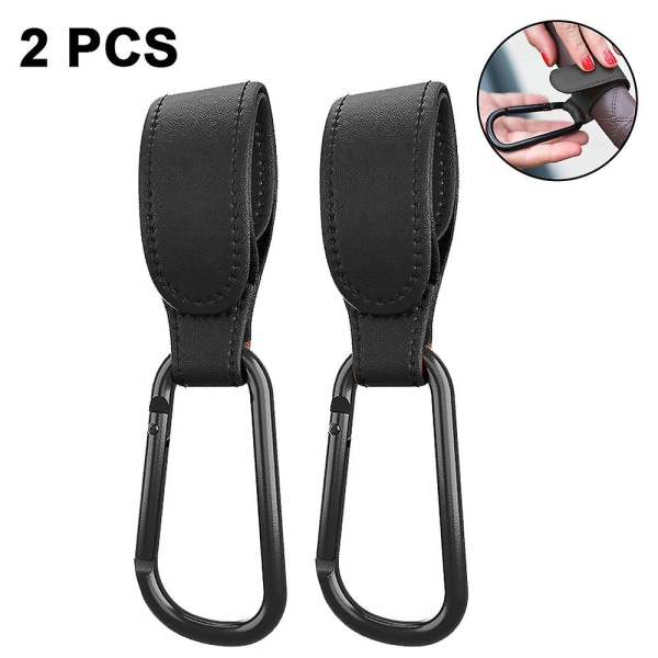 Stroller Hooks Strap, Clip Or Hang A Diaper Bag To Your Pram Or Buggy Black