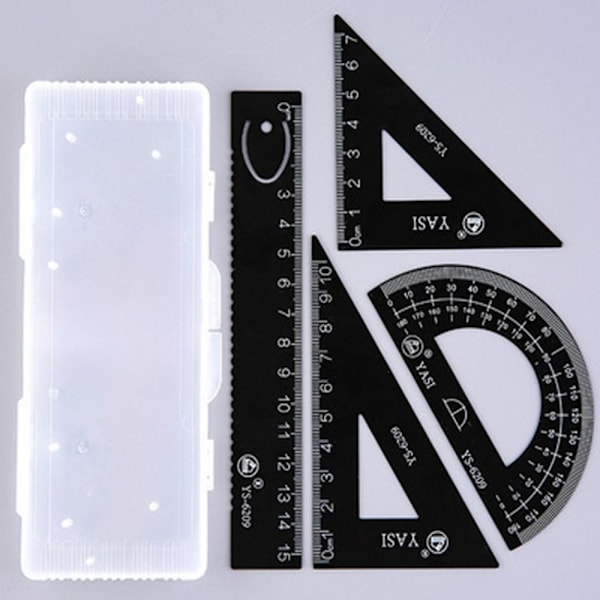 4st/ Set Ritverktyg Math Geometri Tool SVART black