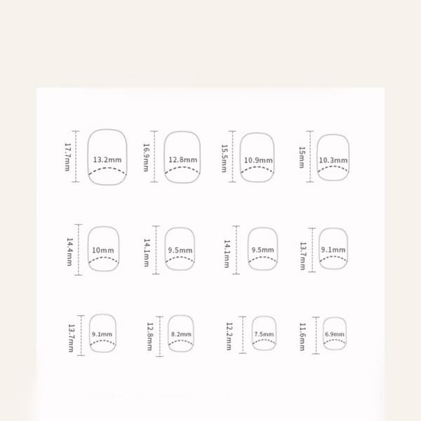 Mordely 24st False Nails Short Square French W434