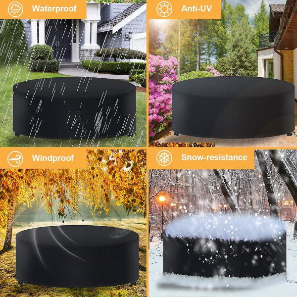 Mordely Round Garden Cover Protective Cover Round Garden Table Garden Table Cover Waterproof And Windproof 210d Oxford Round Garden Table 120*75cm