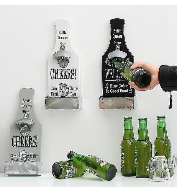 Mordely Retro Personality Beer Creative Bottle Opener With Storage Bar