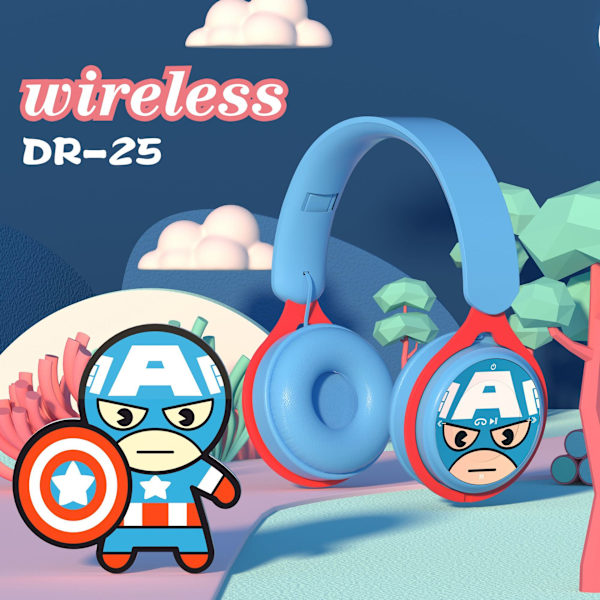 Mordely Marvel headset bluetooth headset hopfällbart stöder FM