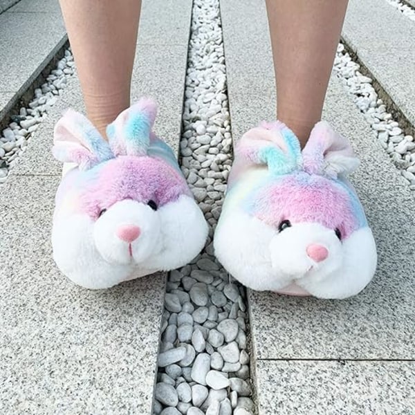 Classic Bubble Bunny Women Slippers Funny Animal Girls Slippers Cute Plush Rabbit Slippers Easter Bunny Slippers Gifts Pink L