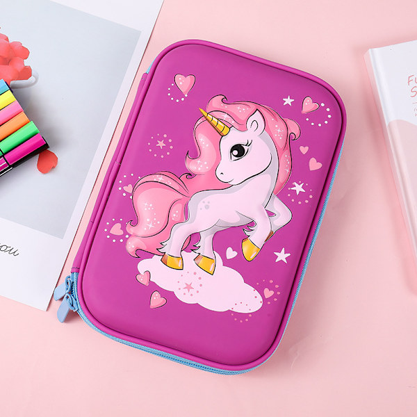 Mordely EVA Waterproof Hard Shell Unicorn Kids 3D case purple style3