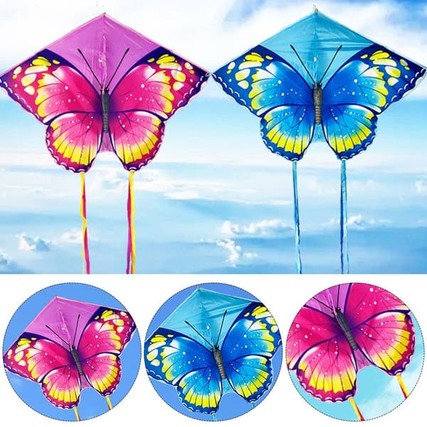 Mordely Butterfly Triangle Kite 50/100Meter Kite BLÅ BLÅ