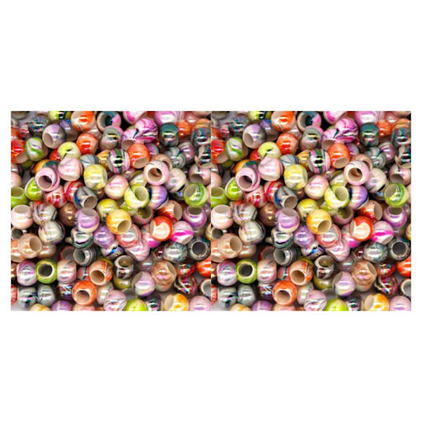 Mordely 1/2/3/5 100 bitar Pony Bead Kit Hårpärlor Ornament Hantverk 2PCS