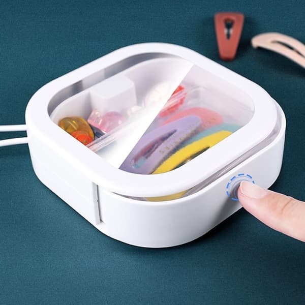 Mordely 6 st organizer smyckeskrin bomullspinnar dispenser