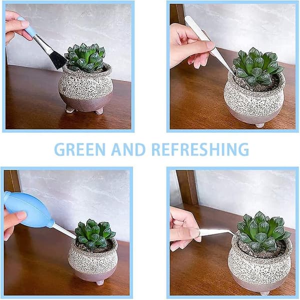 16 Piece Garden Tool Set, Mini Potted Cactus Garden Tool Set, Succulent Plants And Succulent Tools, Blue