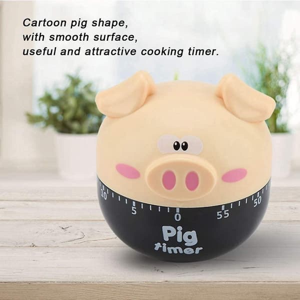 Mordely Cute Cartoon Pig Kitchen Timer,mechanical Timers Counters,for Cooking Timing Tool Alarm Clock,portable Alarm Clock Kitchen Cooking Tool