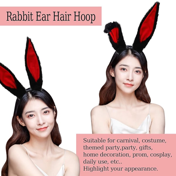 2023 Bunny Ears Pannband för flickor och kvinnor red