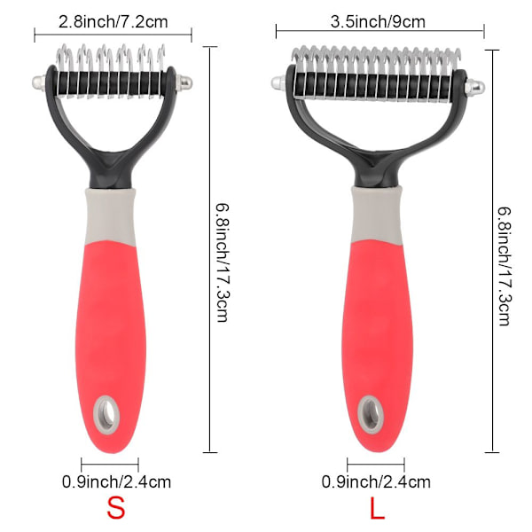 Mordely Pet Shedding Trimmer Hundborste Verktygskam gul yellow L