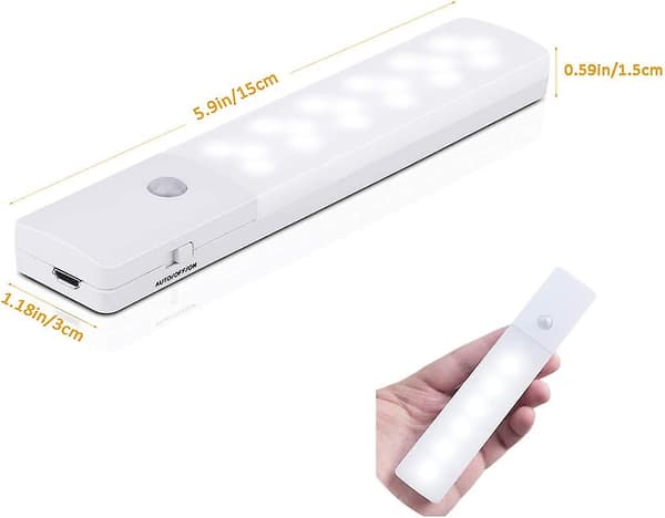 Wireless Night Light With Motion Sensor, 18 Led Rechargeable Battery Lamp Automatic Night Light For Cabinet, Closet, Carage, Hallway (2 Pack)