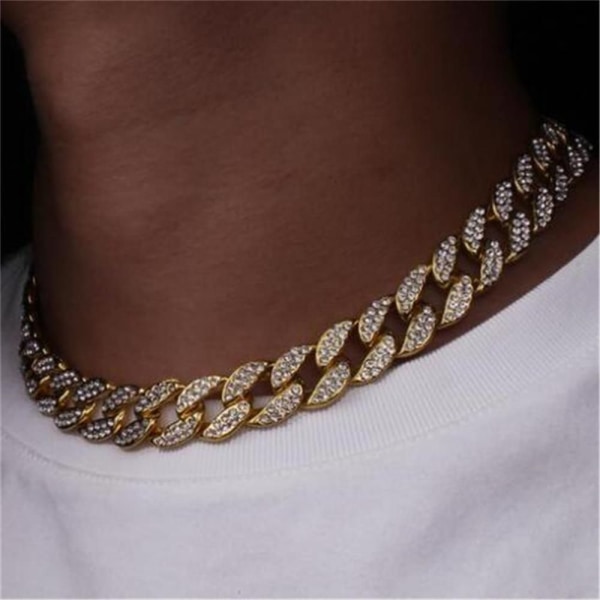 Mordely Kubansk halsband Länkkedja Hip Hop ROSE GOLD-45CM Rose Gold-45cm